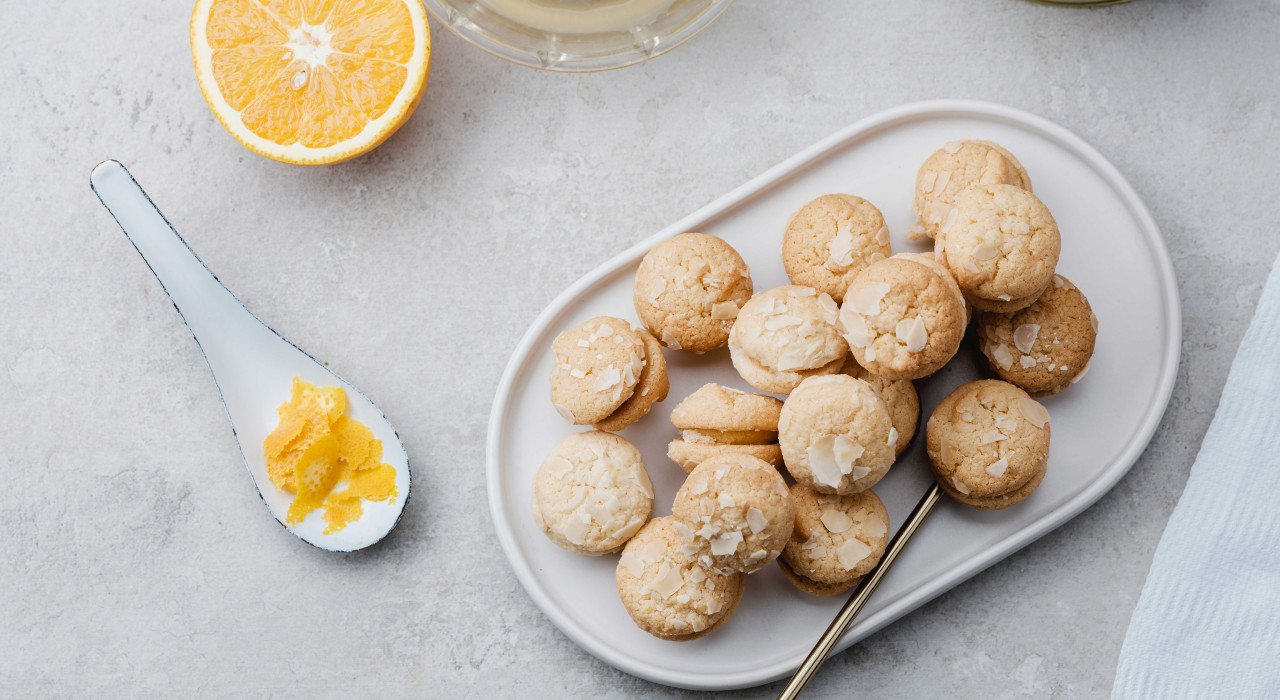 Orangenplätzchen mit Marzipan